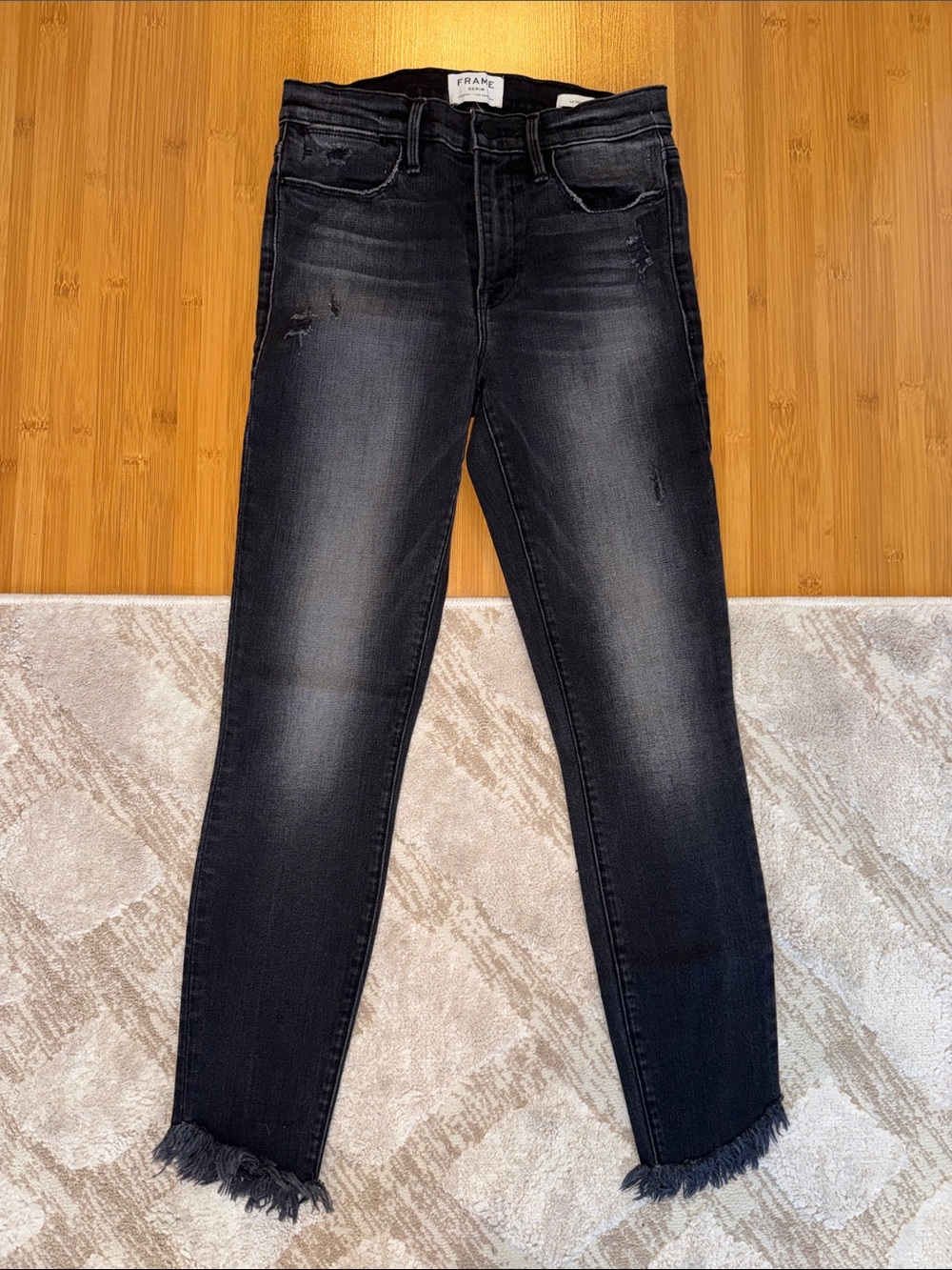 Frame Le High Skinny Black Jeans